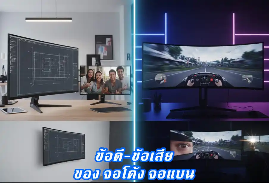 แนะนำ Gaming Monitor จอโค้ง vs จอแบน แบบไหนที่ใช่และเหมาะกับคุณที่สุด?