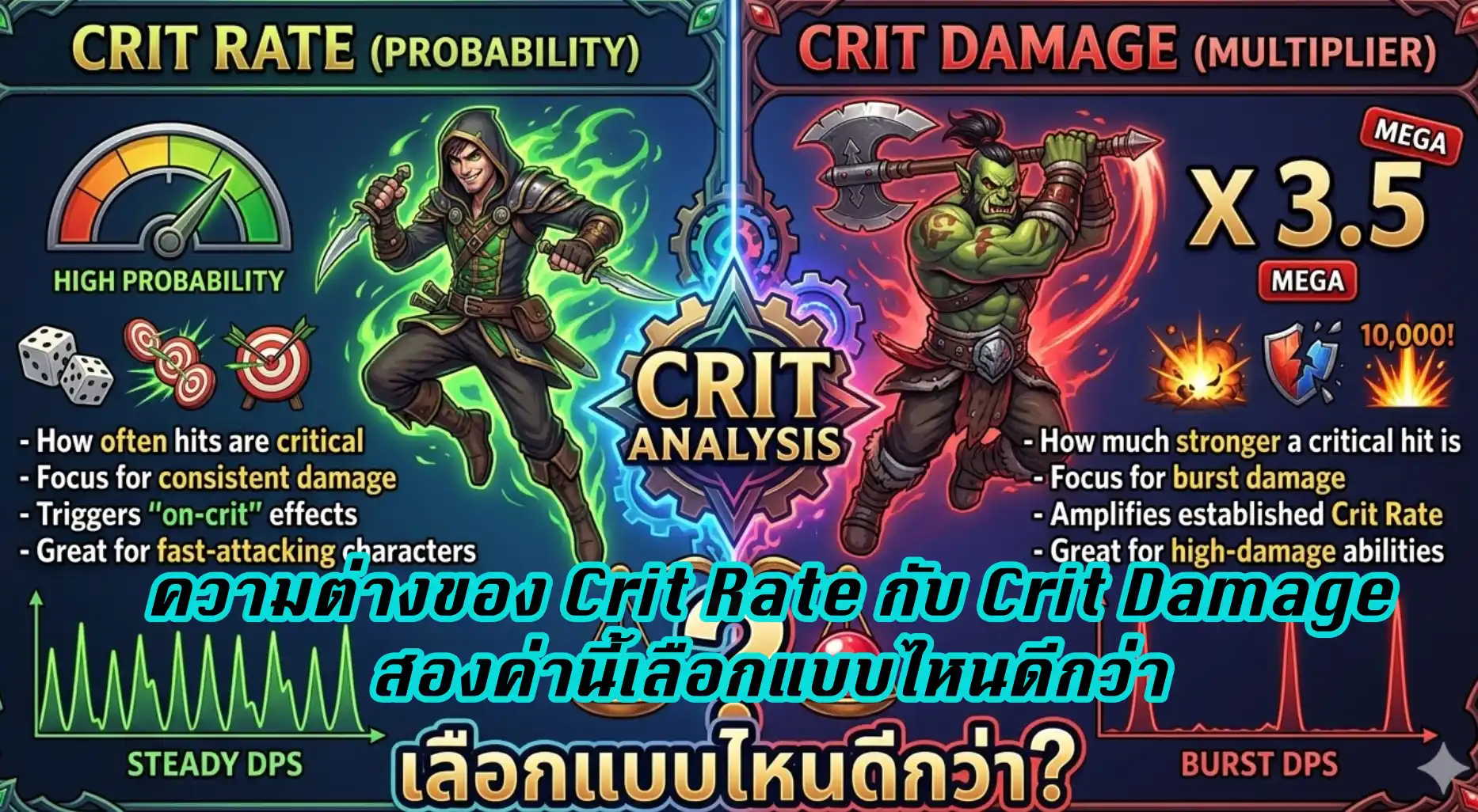 ความต่างของ Crit Rate กับ Crit Damage สองค่านี้เลือกแบบไหนดีกว่า